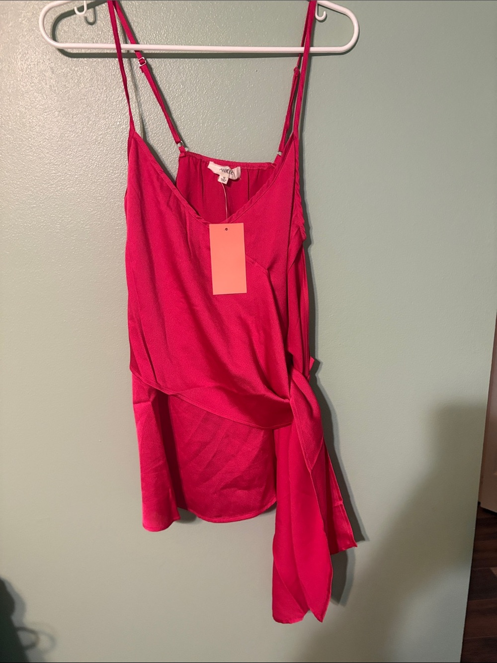 Women’s Bright Pink Tie-Waist Silk-Blend Cami